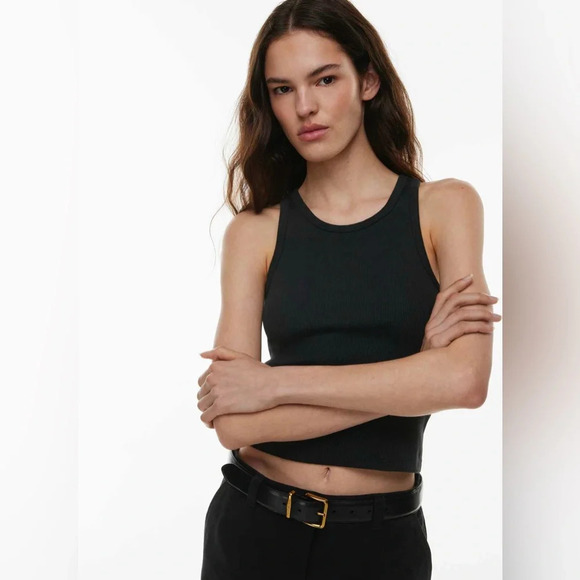 Sunday Best Tops - Sunday  Best Black Racerback Tank Top - Size L